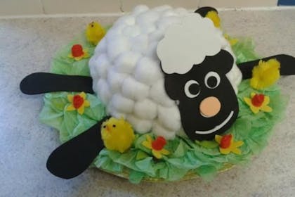 Easter hat with a lamb on the top