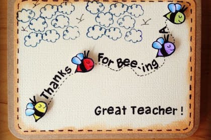 8. 'Thanks for bee-ing a great teacher' card
