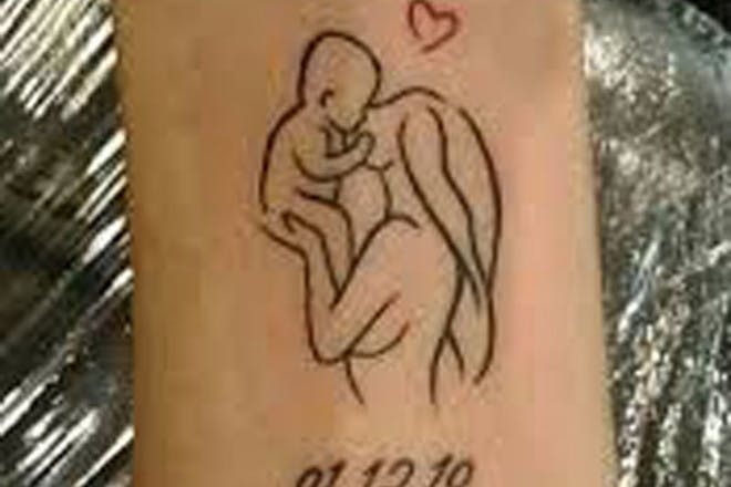 Mother and baby tattoo