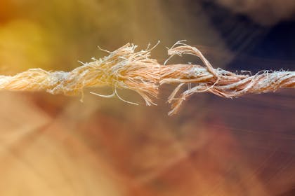 Frayed rope about to break