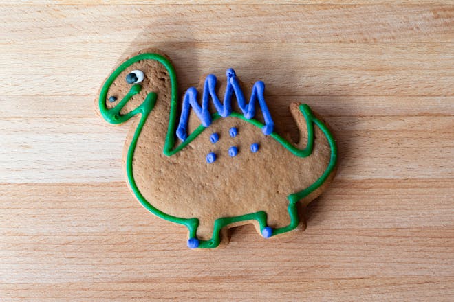Dinosaur shaped biscuit