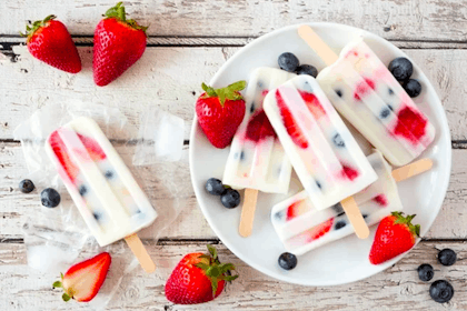 yoghurt and fruit ice lolly