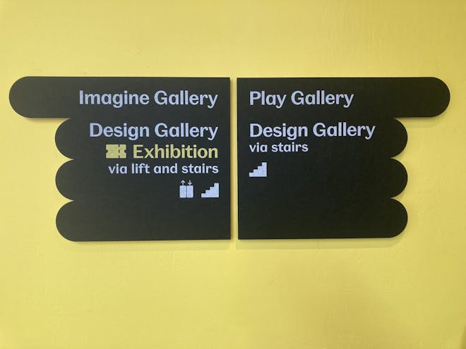 A sign at the Young V&A shows directions to the different galleries. Image: author's own