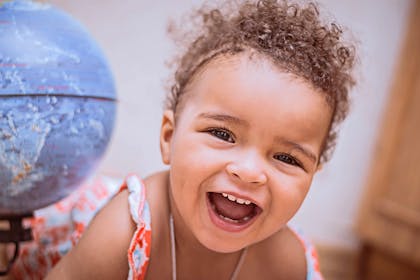 Baby girl laughing