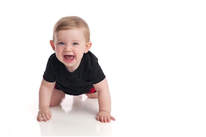 baby in black t-shirt