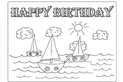 boats birthday card