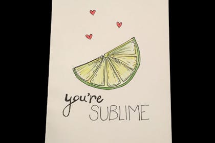 lime Valentine's card