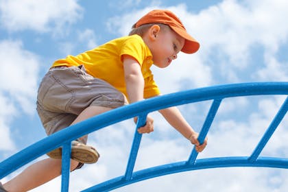 Child on climbing frame
