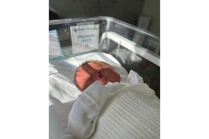 Harry Kane's baby, Henry Edward Kane, asleep in cot