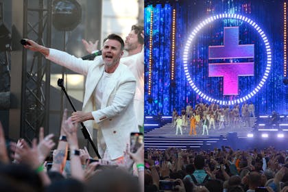 Gary Barlow and Howard Donald, Take That on stage