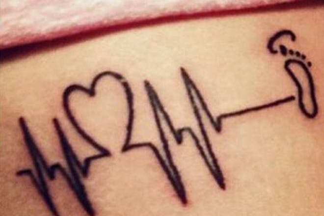 Heartbeats with heart miscarriage tattoo