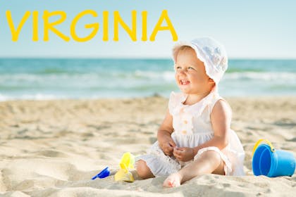 Baby girl on beach - Virginia