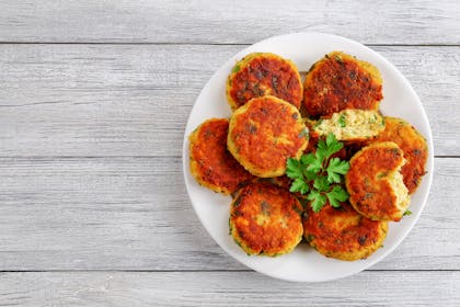 Plate of fishcakes