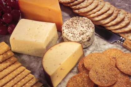 assorted cheese and crackers