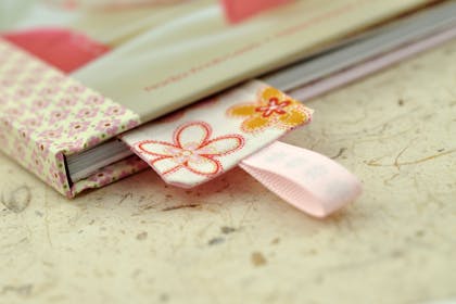 Floral fabric bookmark