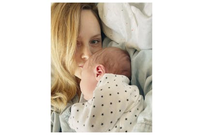 Sophie Rundle with her new baby