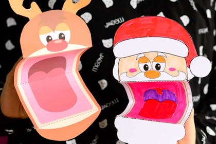 Santa and Rudolf Christmas puppets