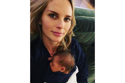 Frida Andersson with her baby 