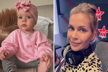 Left: babyRight: woman with headphones