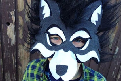 A boy dressed as a wolf