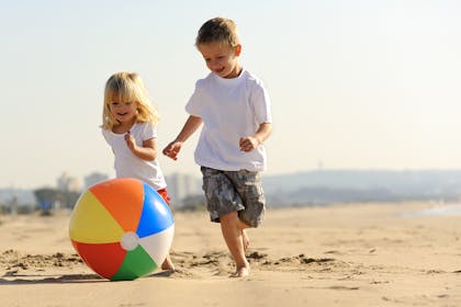 Kids playing on beach