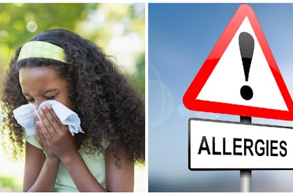 girl sneezing and allergies warning sign