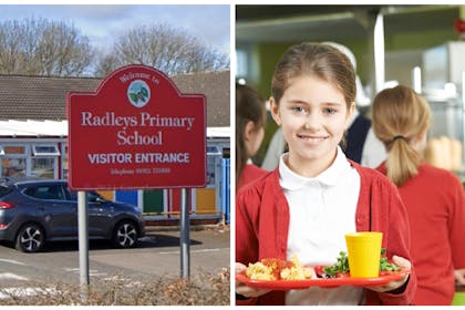 L:Radleys Primary SchoolR: Primary school child in a school canteen 