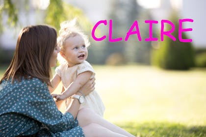 A mum and daughter, with the name Claire written in text
