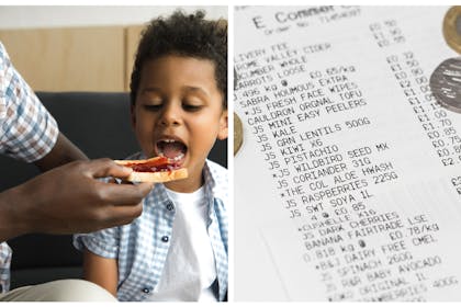 Child eating toast / food receipt
