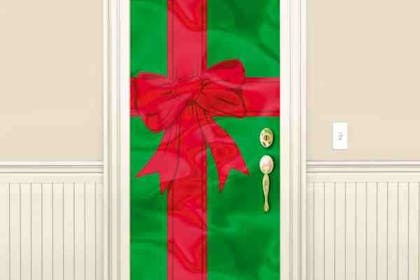 A door wrapped like a present