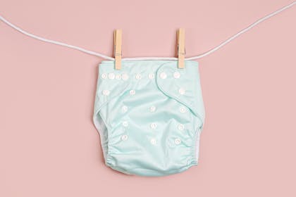 Reusable nappy on a washing line