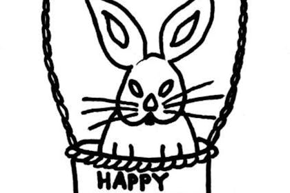Easter bunny basket Easter colouring picture