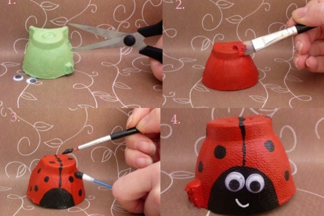 How to make egg box ladybirds - Netmums