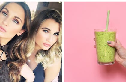 Sam and Billier Faiers and a smoothie
