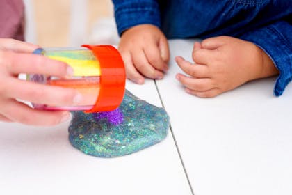 Glitter slime play dough