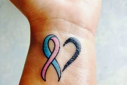 Miscarriage ribbon tattoo