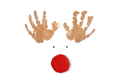Picture of Rudolf with child's handprints as the antlers