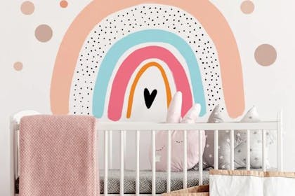 Cute rainbow wall sticker in child's nursery