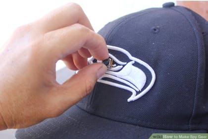 Hand planting bug in baseball cap
