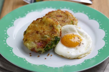 Bubble and squeak with a fried egg