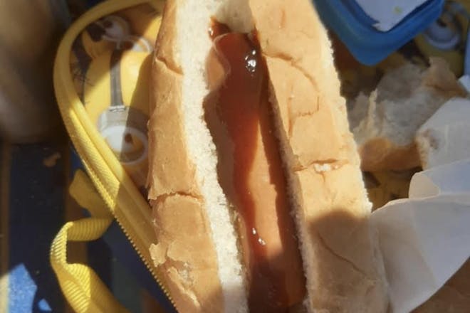Delicious hotdogs fresh from a flask