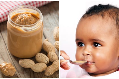 Peanut butter / baby eating