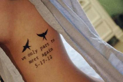 Birds in flight miscarriage tattoo