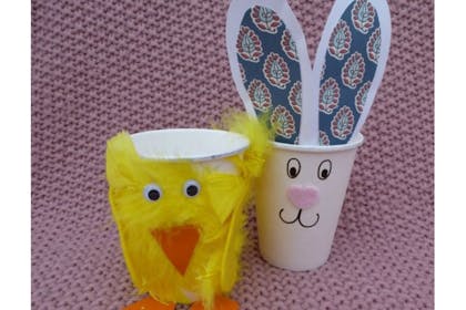 bunny and chicken paper cups