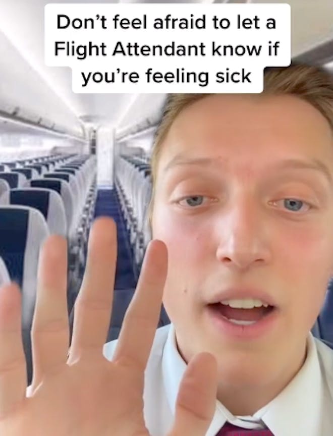 Flight attendant gives advice 'Don't feel afraid to let a Flight Attendant know if you're feeling sick'