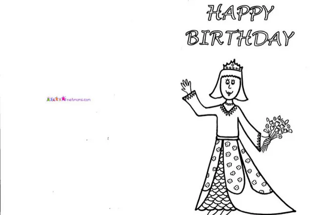 Princess birthday card - Birthday cards and pictures to print and ...