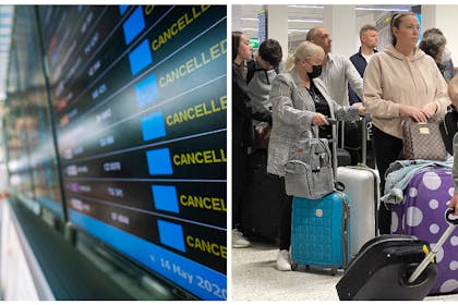 Cancellation board | busy airport