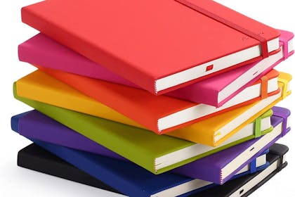 Stack of colourful notebooks