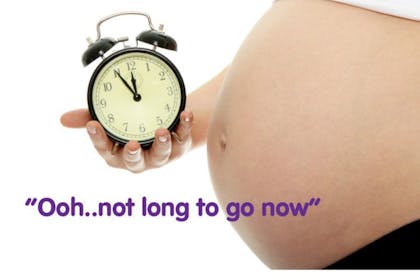 pregnant belly and clock