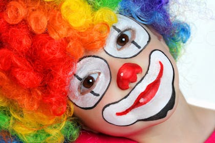 Halloween face paint for a clown